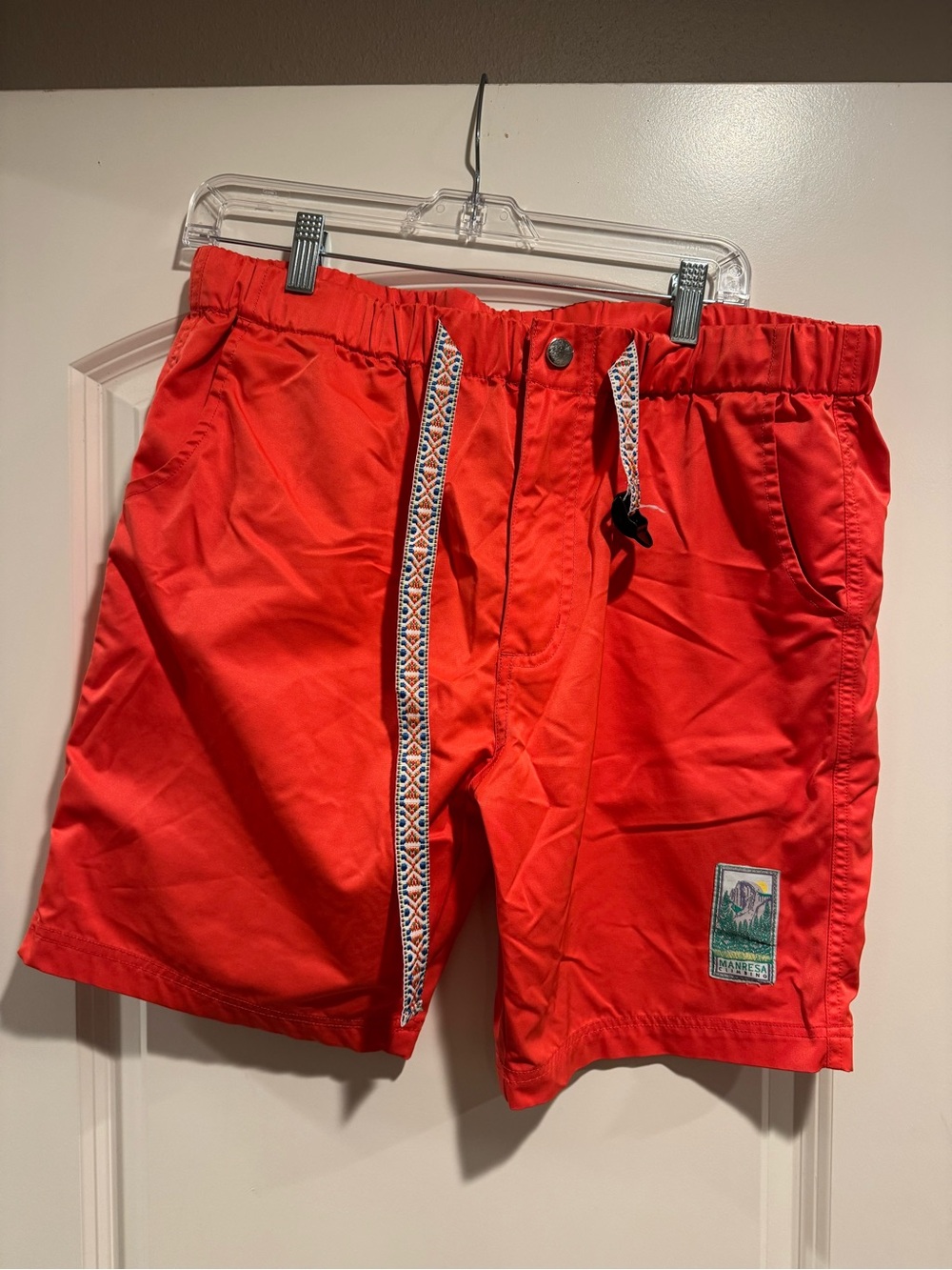 Manresa Climbing Shorts Men’s XL Bright Orange Hiking Outdoor Elastic Waist